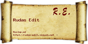 Rudas Edit névjegykártya